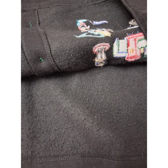 Karen Scott 1x Black Christmas Embroidered Embellished Tree Buttons Cardigan - Picture 10 of 12